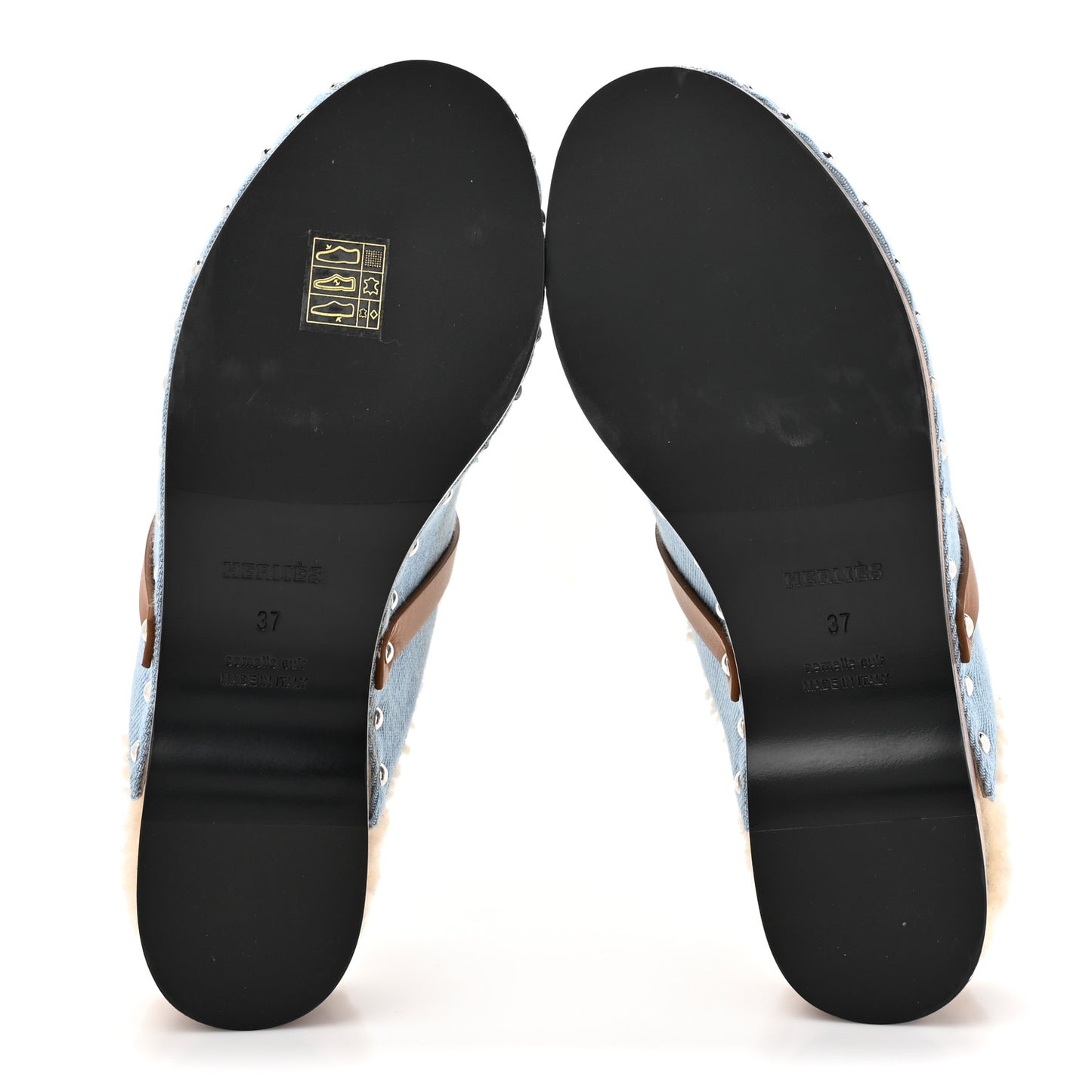 Denim Wool Carlotta Mules 37 Bleu Clair Naturel