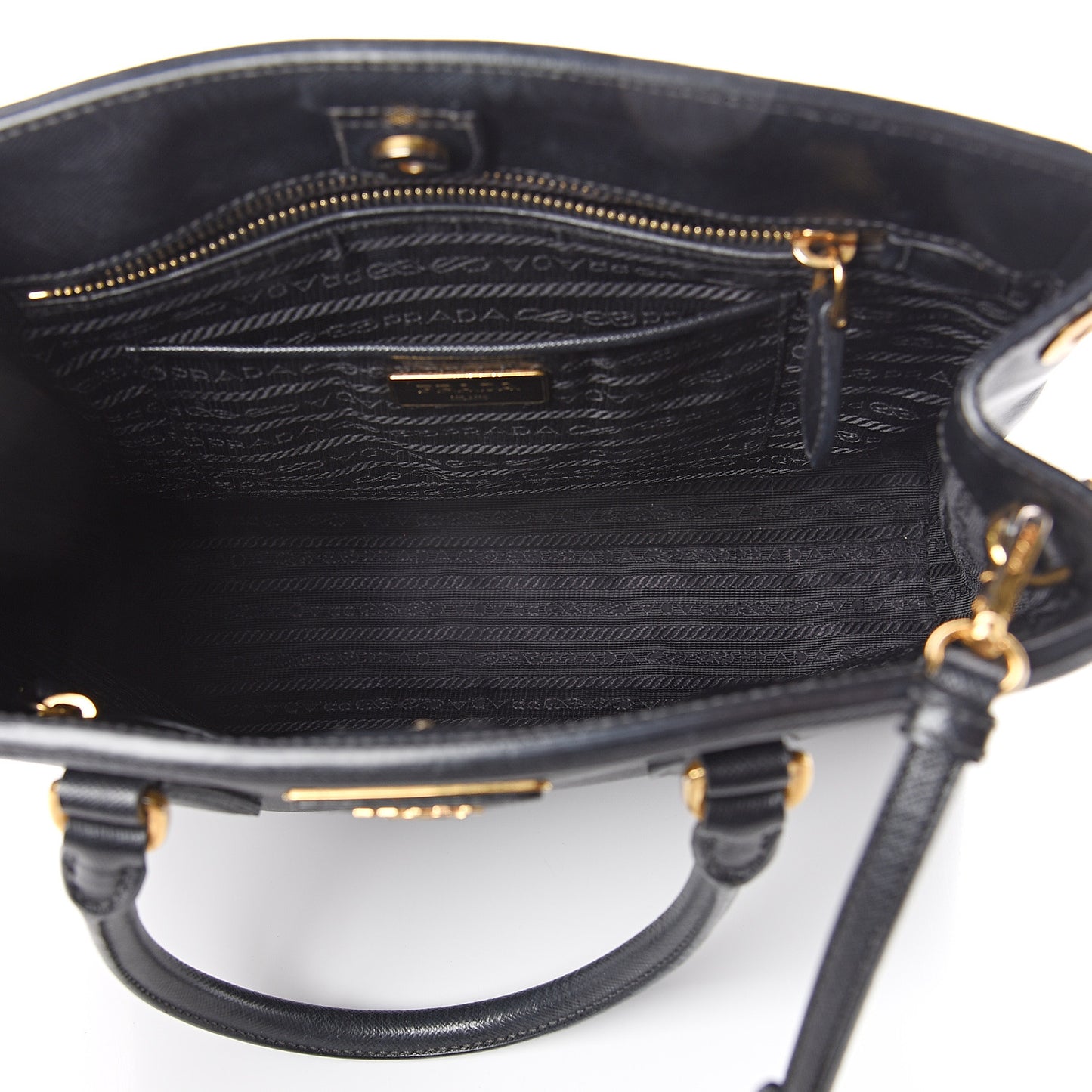 Saffiano Lux Small Parabole Tote Black