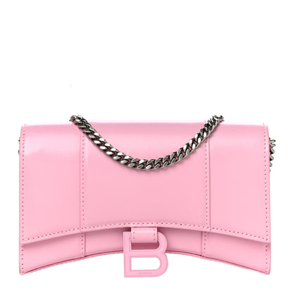Balenciaga Shiny Box Calfskin Tonal B Hourglass Chain Bag Candy Pink 1 of 9