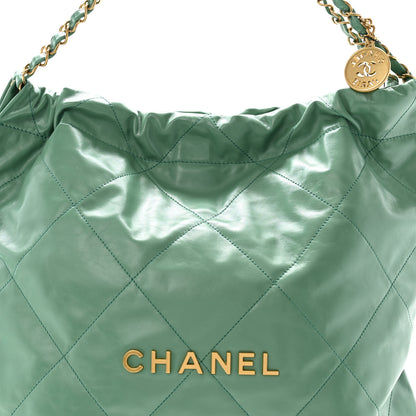 Chanel Shiny Calfskin Quilted Chanel 22 Dark Green Dark Green 9 of 11