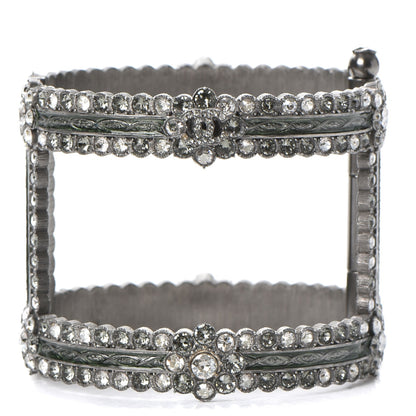 Chanel Ruthenium Crystal Cutout CC Wide Cuff 1 of 5