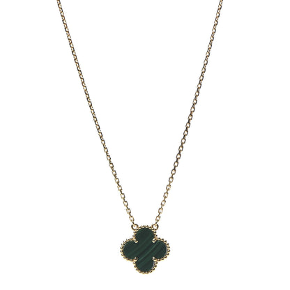 Van Cleef & Arpels 18K Yellow Gold Malachite Vintage Alhambra Pendant Necklace 1 of 6