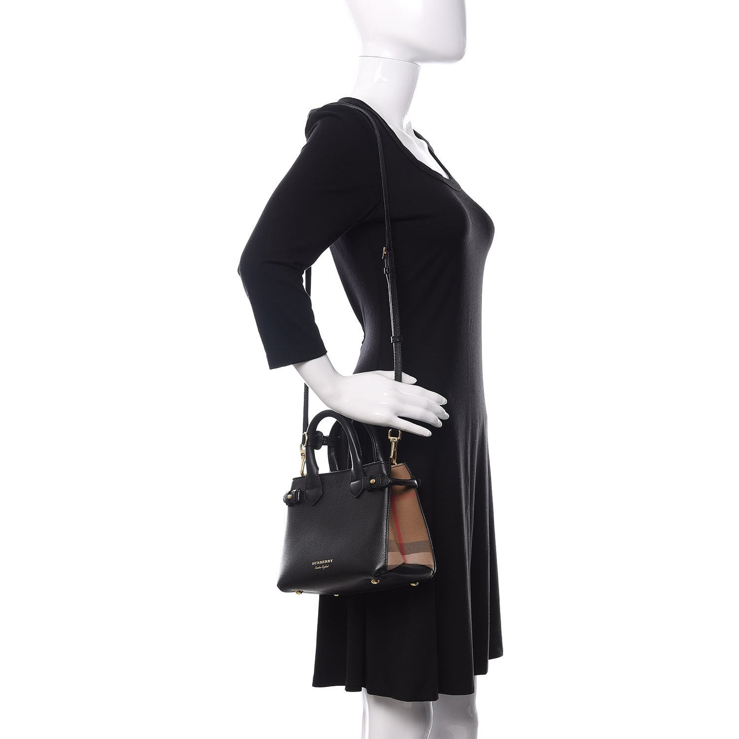 Derby Calfskin House Check Baby Banner Tote Black