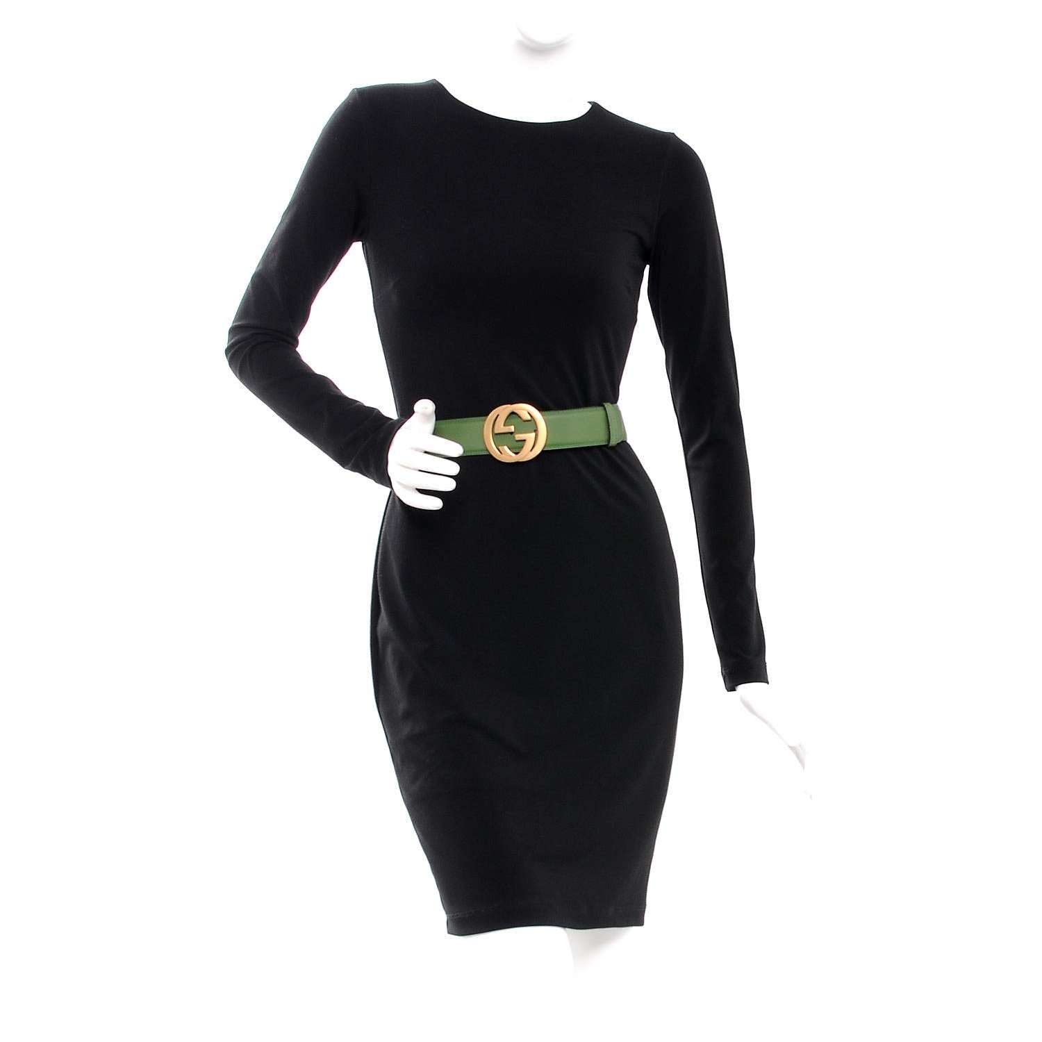 Gucci Calfskin Interlocking G 40mm Belt 90 36 Green 2 of 5