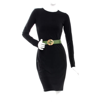 Gucci Calfskin Interlocking G 40mm Belt 90 36 Green 2 of 5