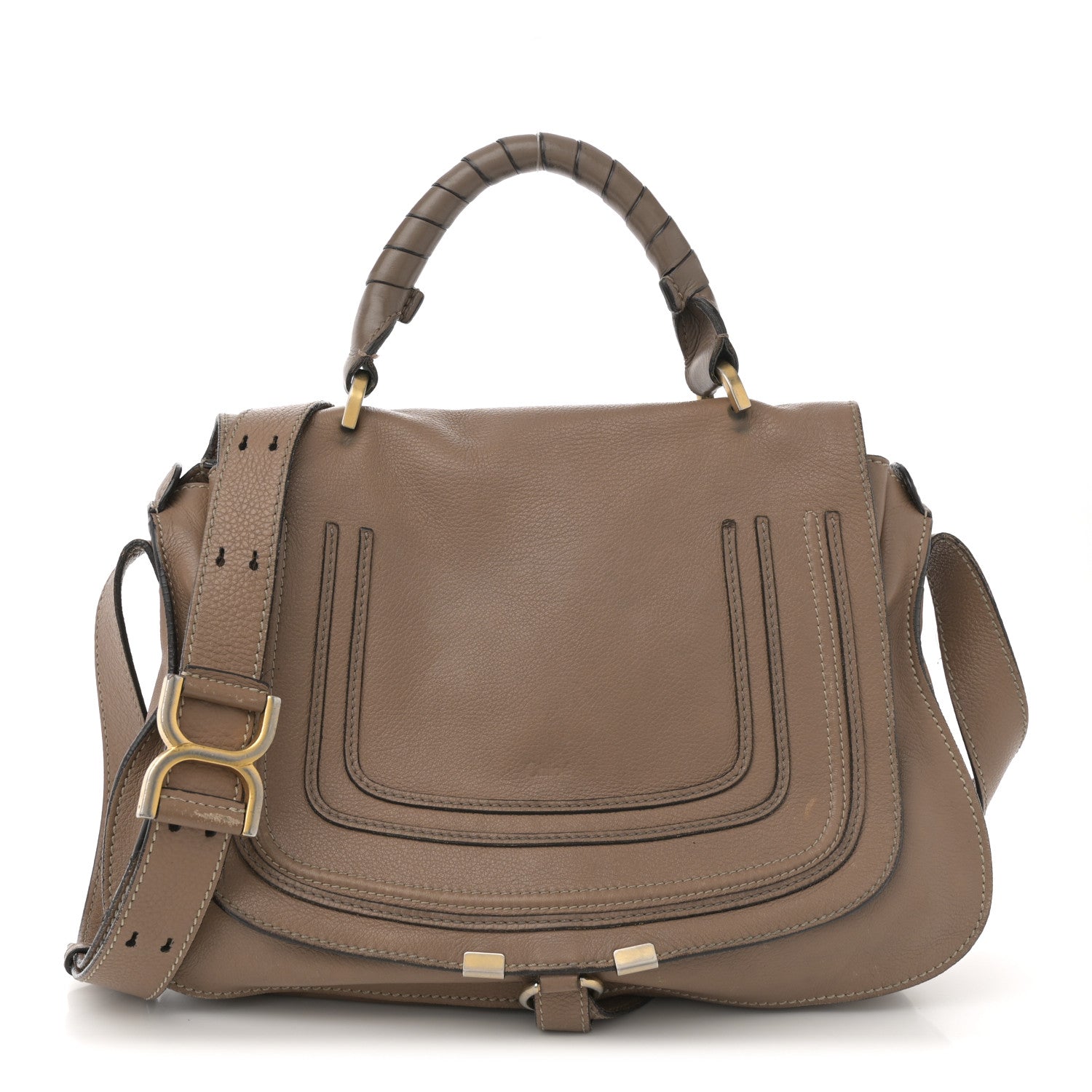 Chloe Calfskin Medium Marcie Top Handle Bag Nut 1 of 41