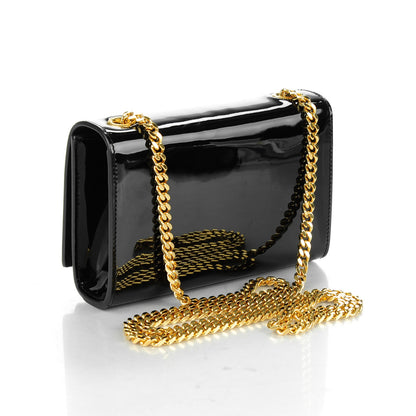 Saint Laurent Patent Small Classic Monogram Tassel Satchel Black 3 of 7