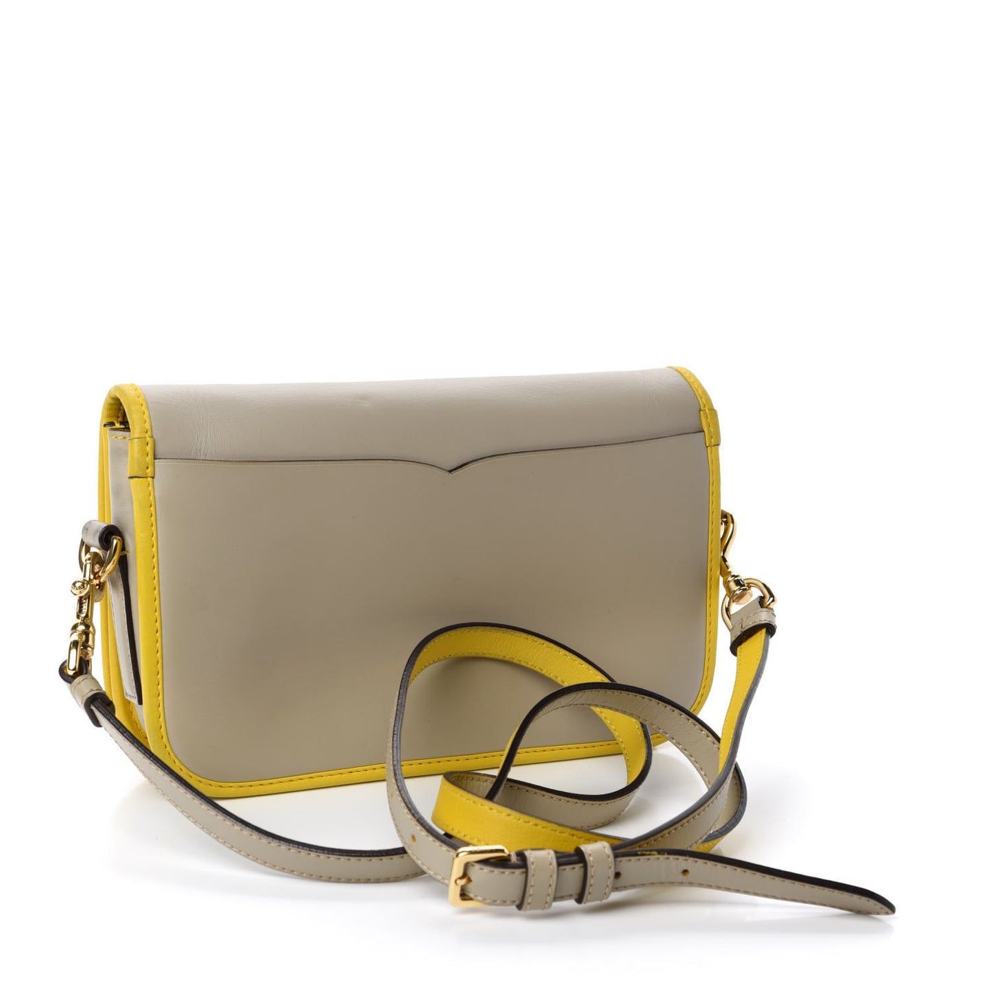 Smooth Calfskin Ines Clutch Mink Yellow