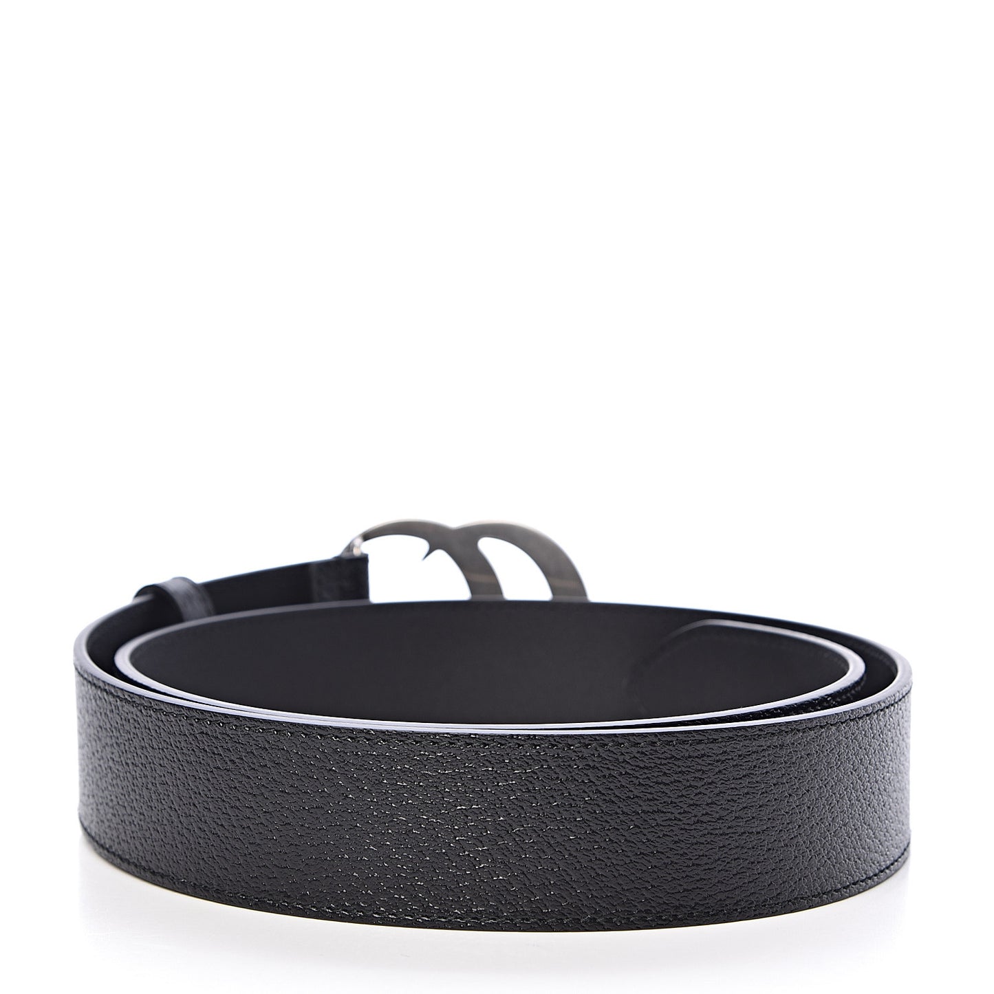 Textured Dollar Calfskin Nickel Double G 40mm Belt 90 36 Black