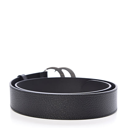 Gucci Textured Dollar Calfskin Nickel Double G 40mm Belt 90 36 Black 3 of 6