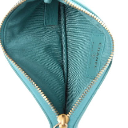 Chanel Lambskin Quilted Small Cosmetic Case Turquoise 5 of 7