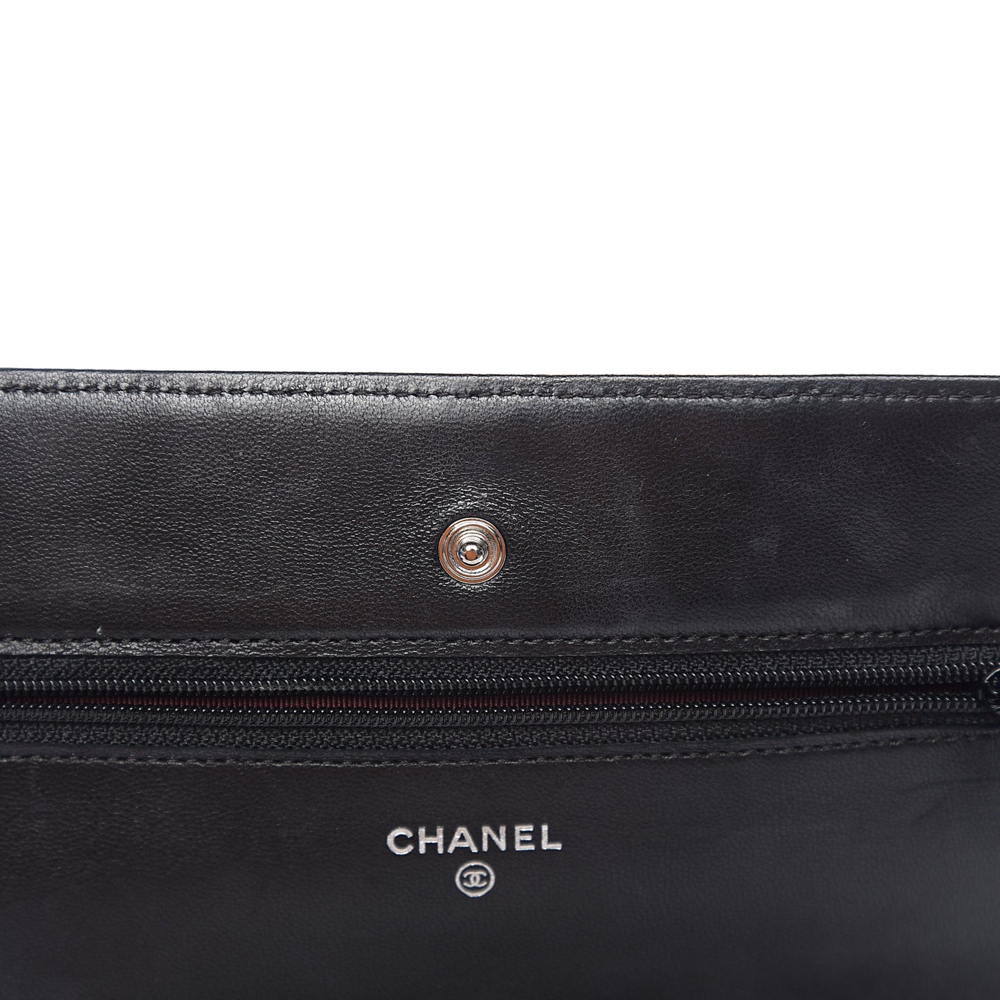 Lambskin Quilted Wallet On Chain WOC Black