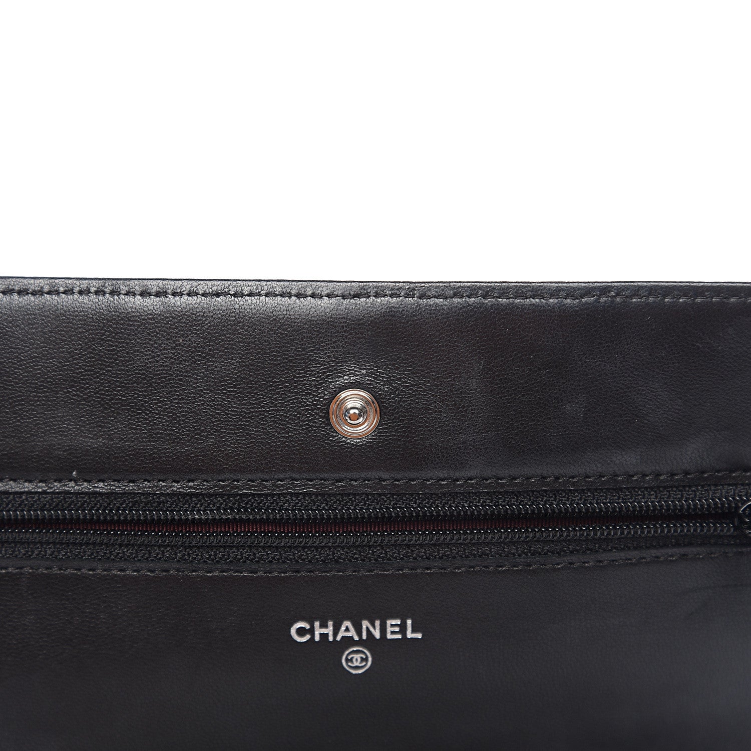 Chanel Lambskin Quilted Wallet On Chain WOC Black 12 of 12