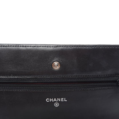 Chanel Lambskin Quilted Wallet On Chain WOC Black 12 of 12