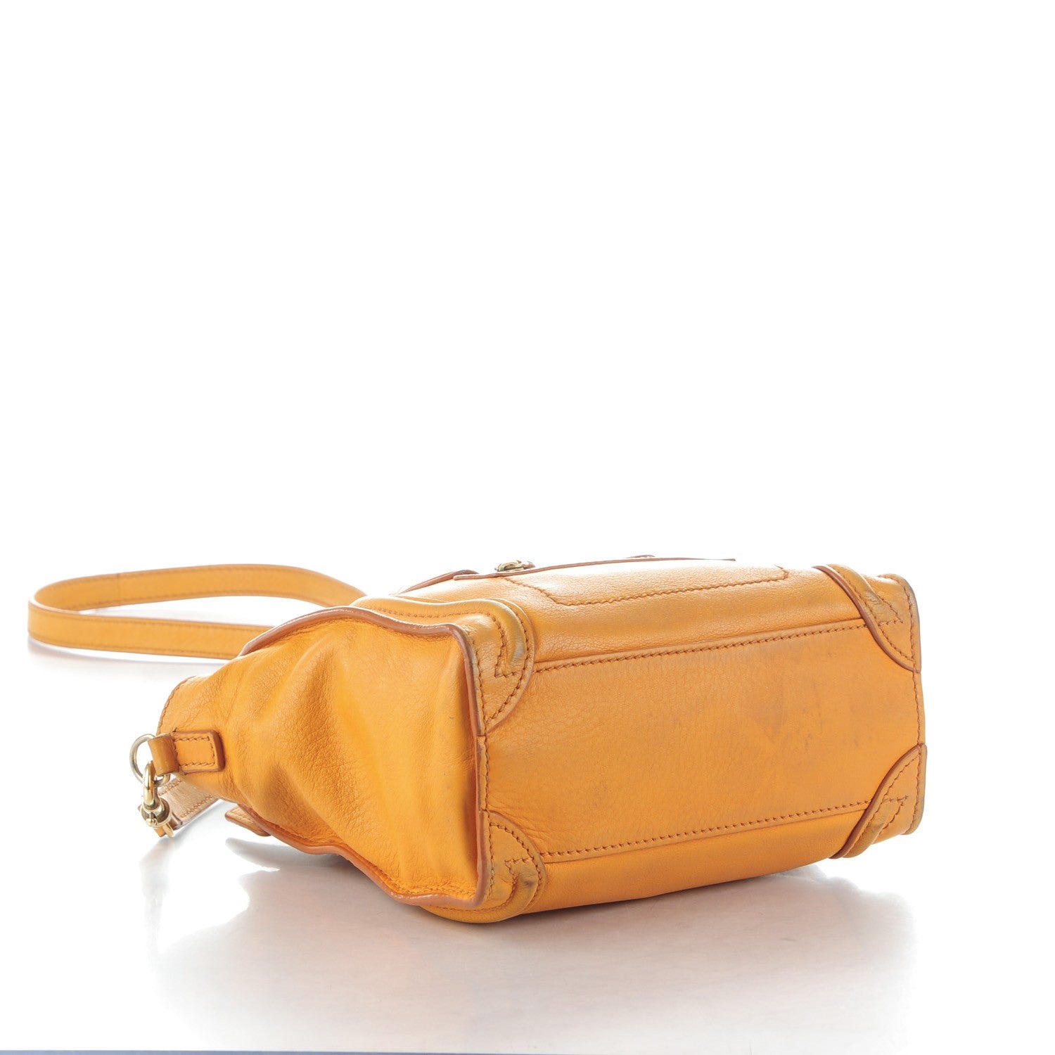 Celine Smooth Calfskin Nano Luggage Dark Yellow 4 of 15