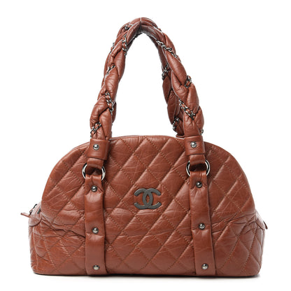 Chanel Distressed Lambskin Vintage Ligne Lady Braid Tote Brown 1 of 11