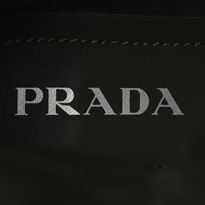 Prada Spazzolato Rois Re-Nylon Metal Triangle Logo Monolith Pouch Pocket 55mm Boots 40 Militare 9 of 13