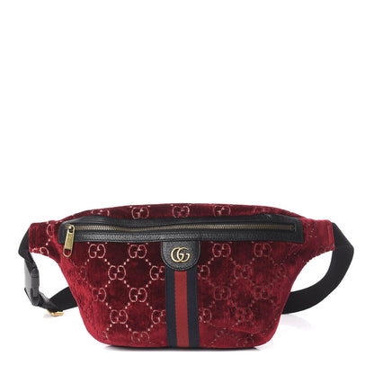 Gucci GG Monogram Velvet Belt Bag Red Cipria 1 of 8
