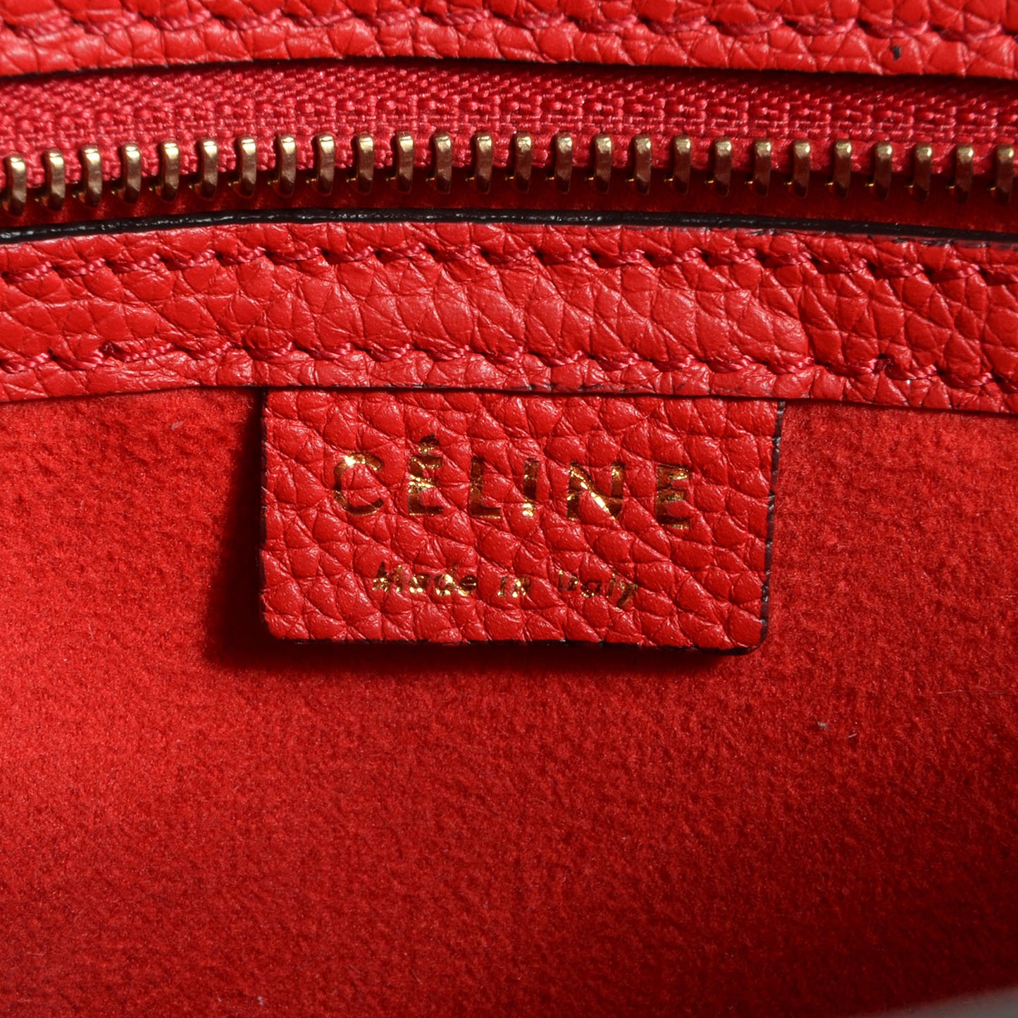 Drummed Leather Nano Luggage Coquelicot