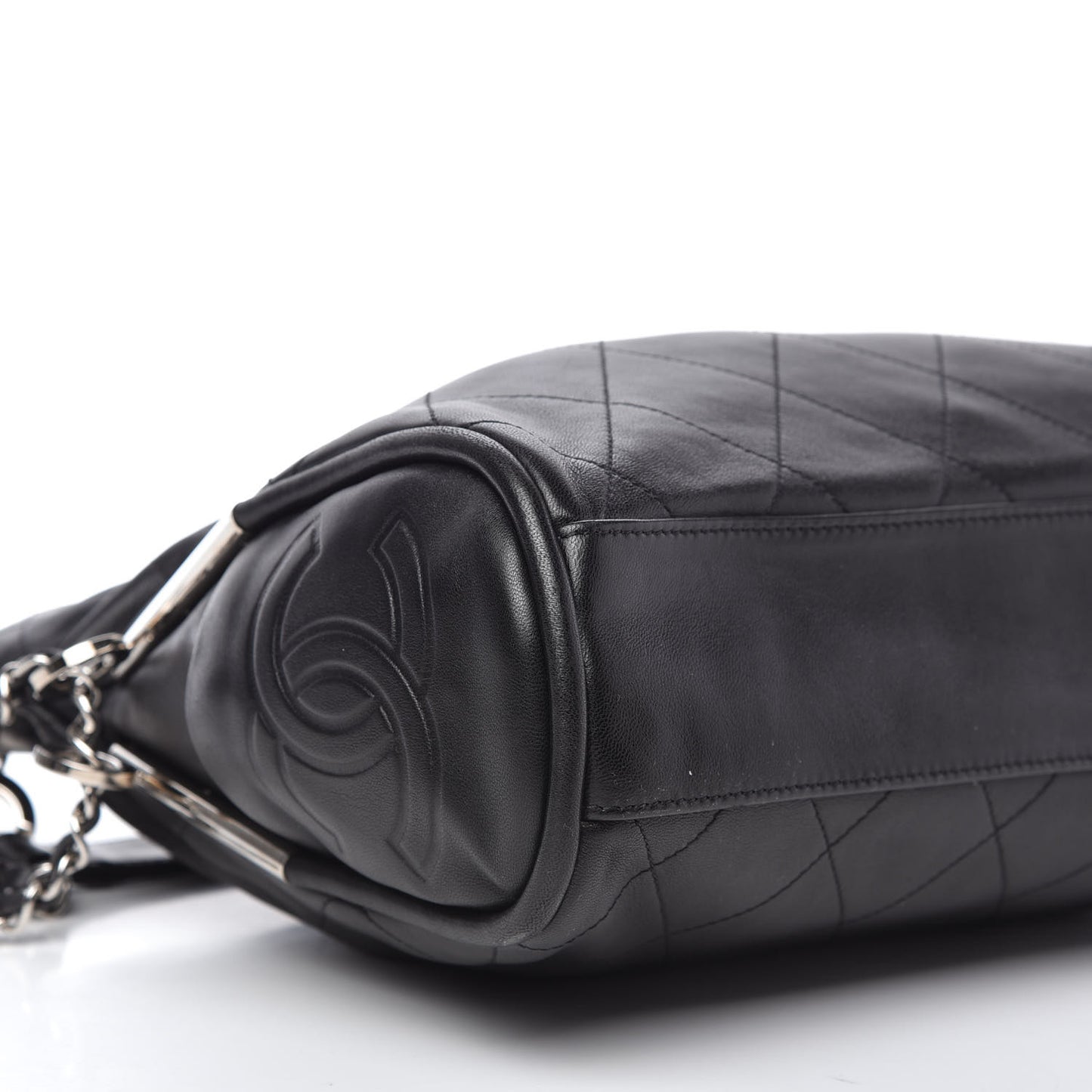 Lambskin Stitched Medium Ultimate Soft Tote Black