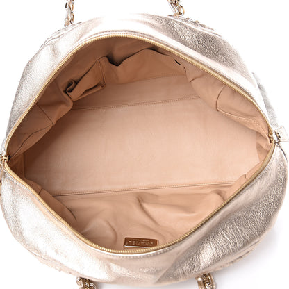 Chanel Metallic Goatskin Large Luxe Ligne Bowler Light Gold 5 of 9