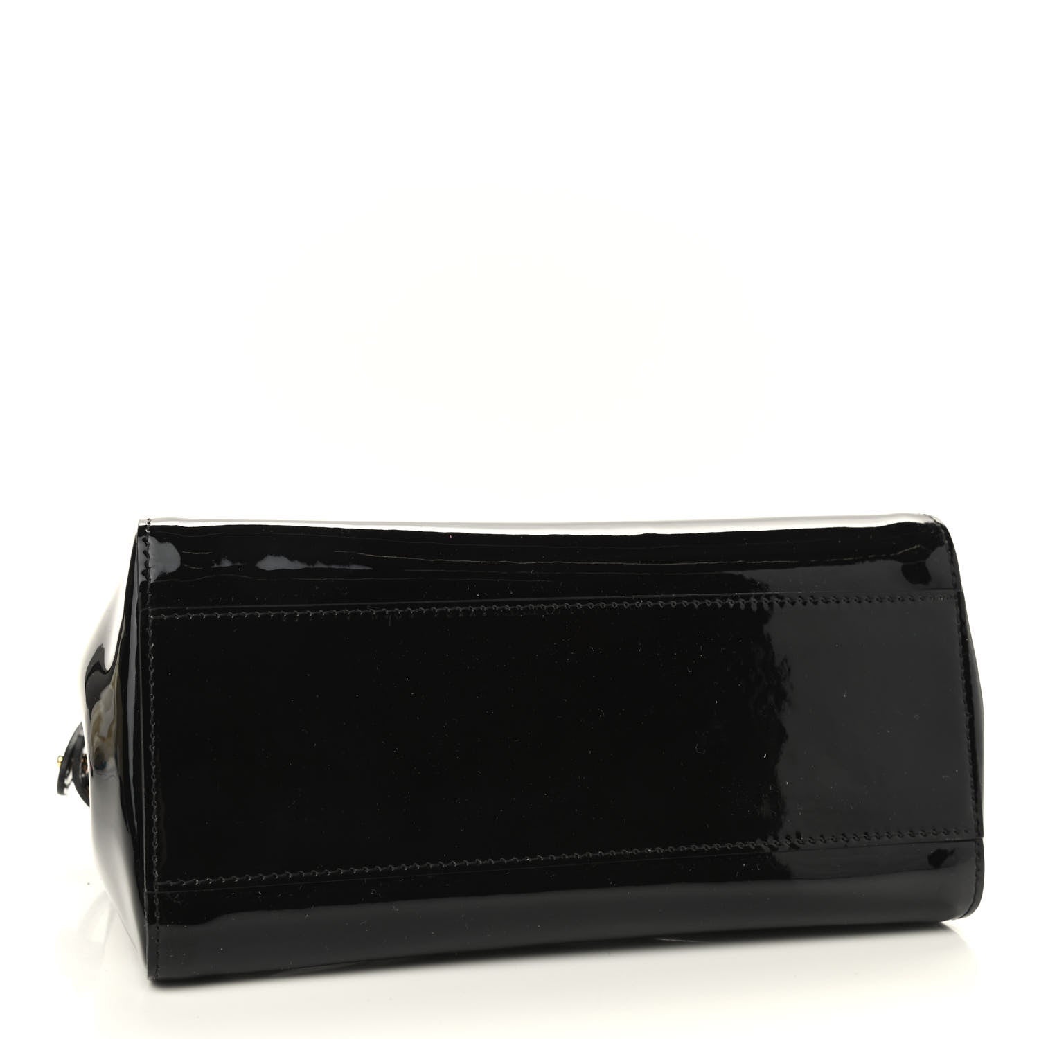 Fendi Vitello Vernice Mou Mini Peekaboo Iconic Satchel Black 4 of 8