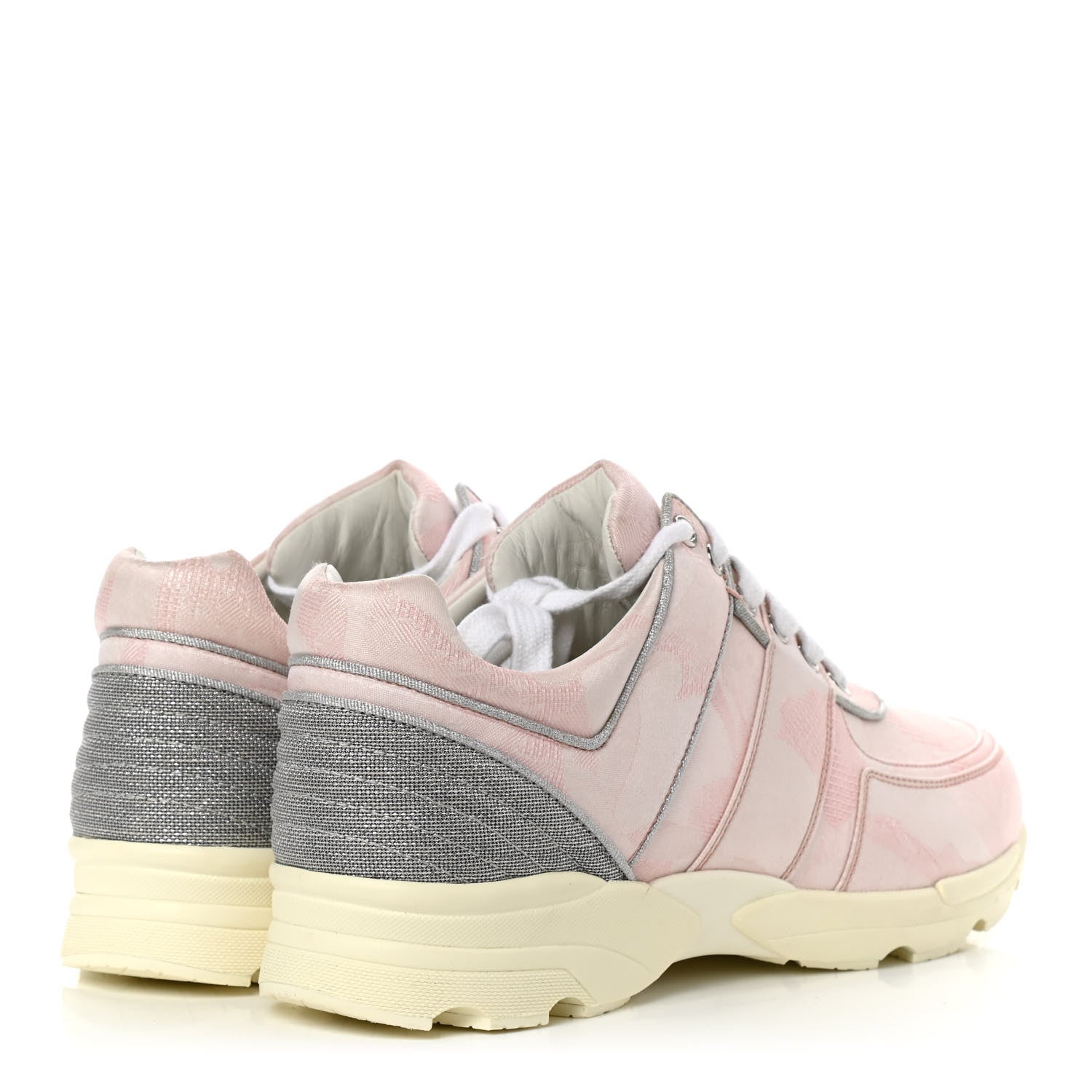 Chanel Canvas Womens Sneakers 39.5 Pink Grey 4 of 11