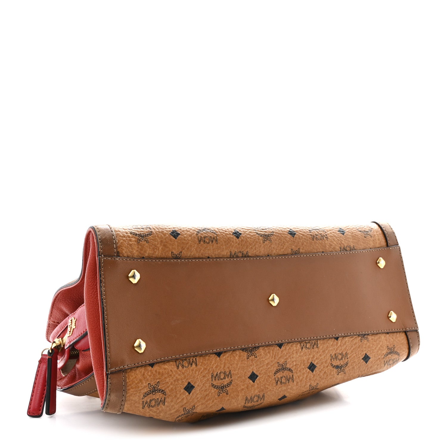 MCM Visetos Calfskin Calf Hair Leopard Print Little Veronica Tote