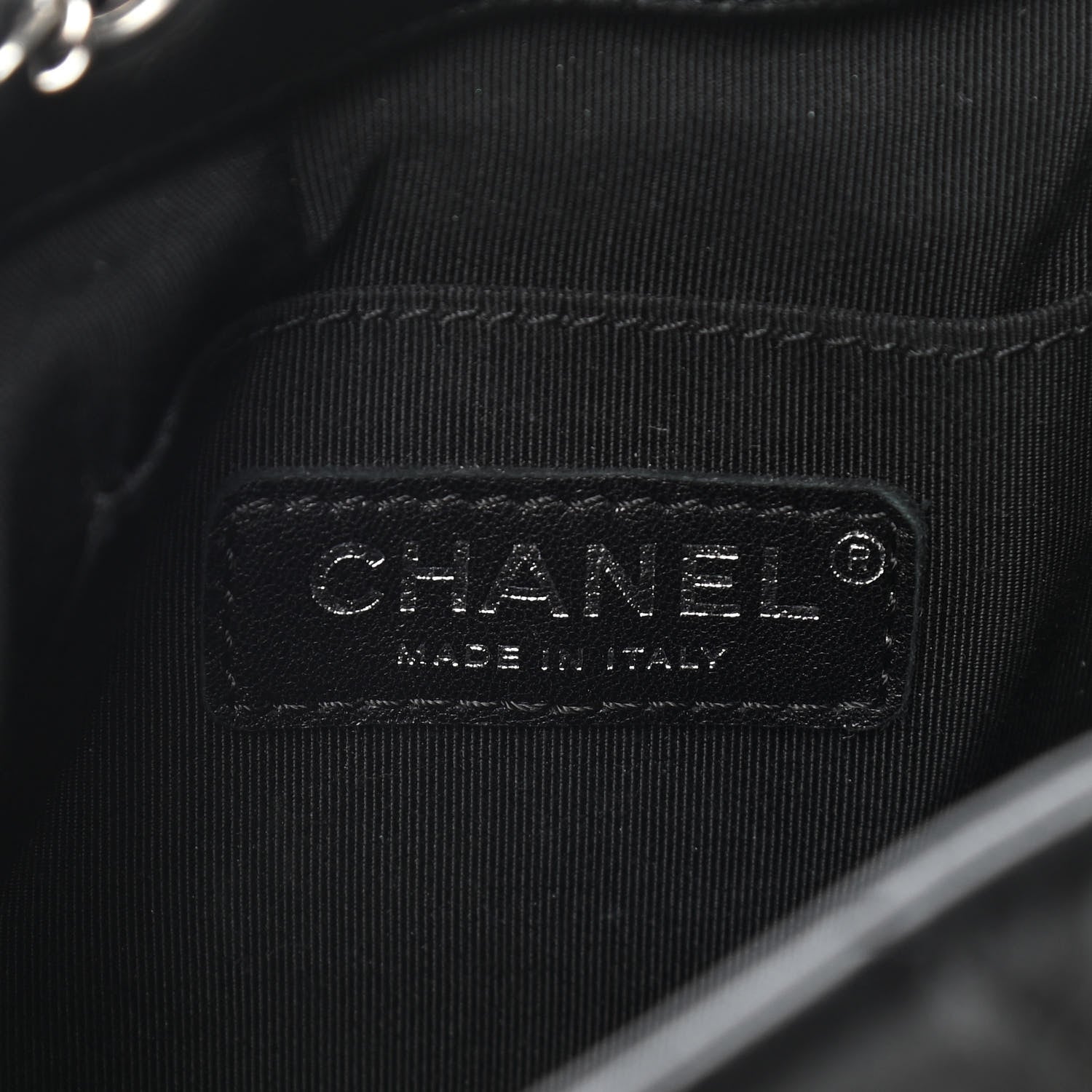 Chanel Lambskin Studded Chevron Quilted Small Stud Wars Drawstring Bag Black 6 of 10