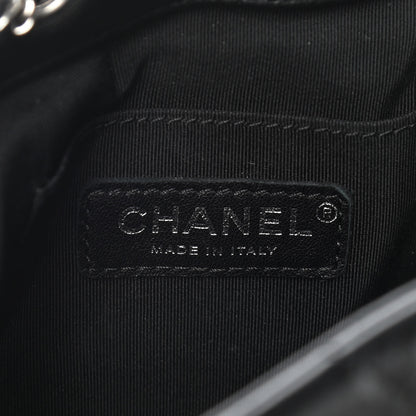 Chanel Lambskin Studded Chevron Quilted Small Stud Wars Drawstring Bag Black 6 of 10