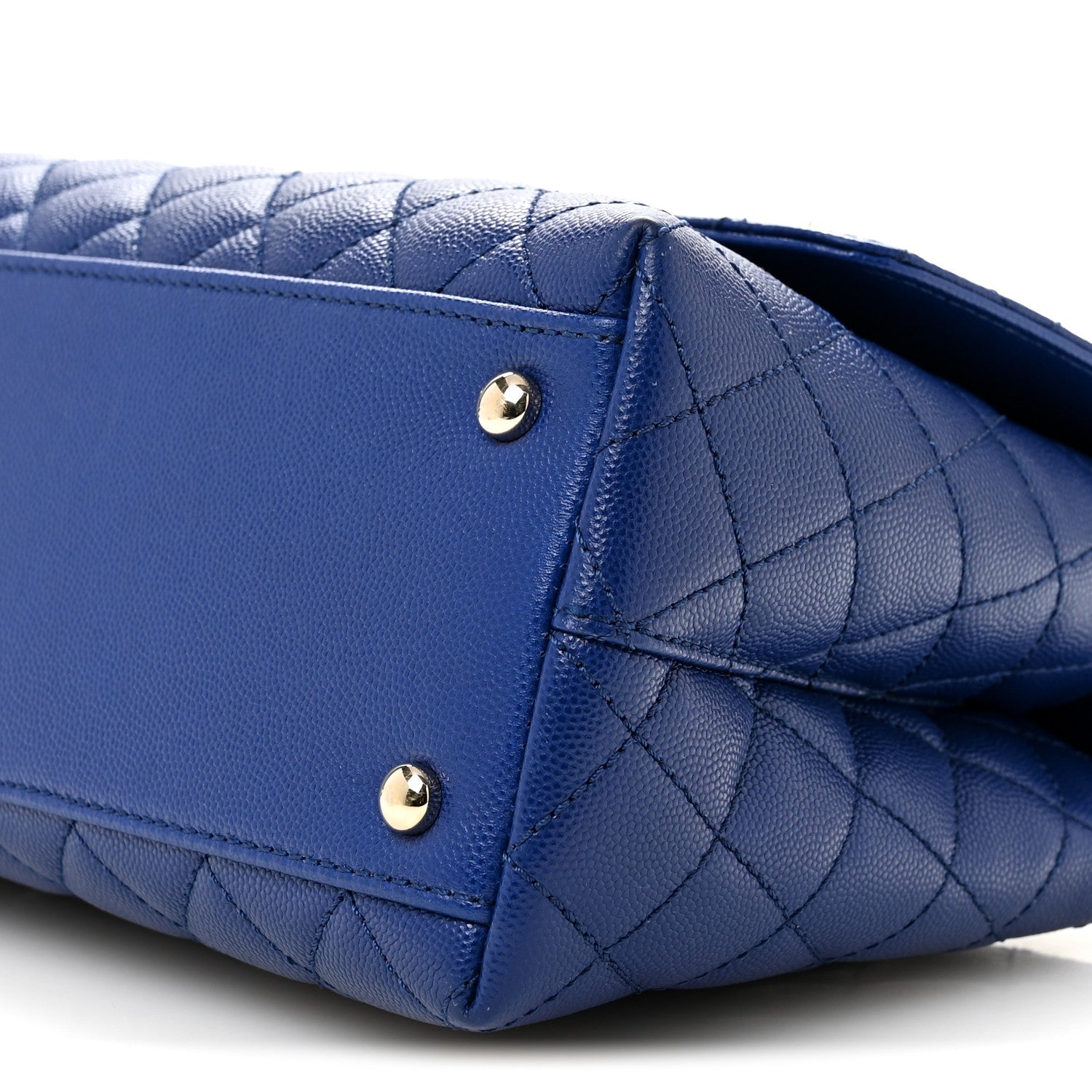 Chanel Caviar Quilted Small Coco Handle Flap Blue 10 of 12