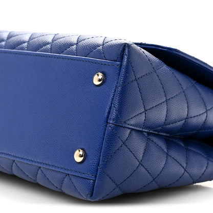 Chanel Caviar Quilted Small Coco Handle Flap Blue 10 of 12