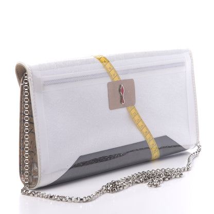 Christian Louboutin LOUBOUTIN Calfskin PVC Loubicouture Vero Dodat Clutch Black White Yellow 4 of 10