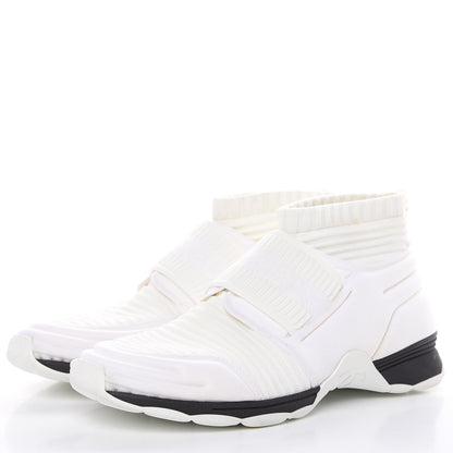 Chanel Stretch Fabric CC Sneakers 38 White 3 of 10