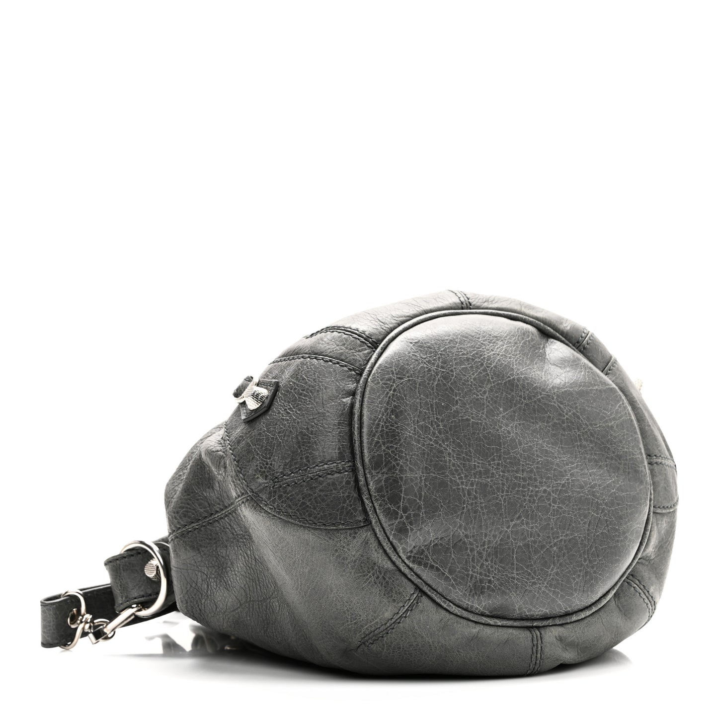 Agneau Giant 12 Silver Hardware Mini Pompon Gris Fossile