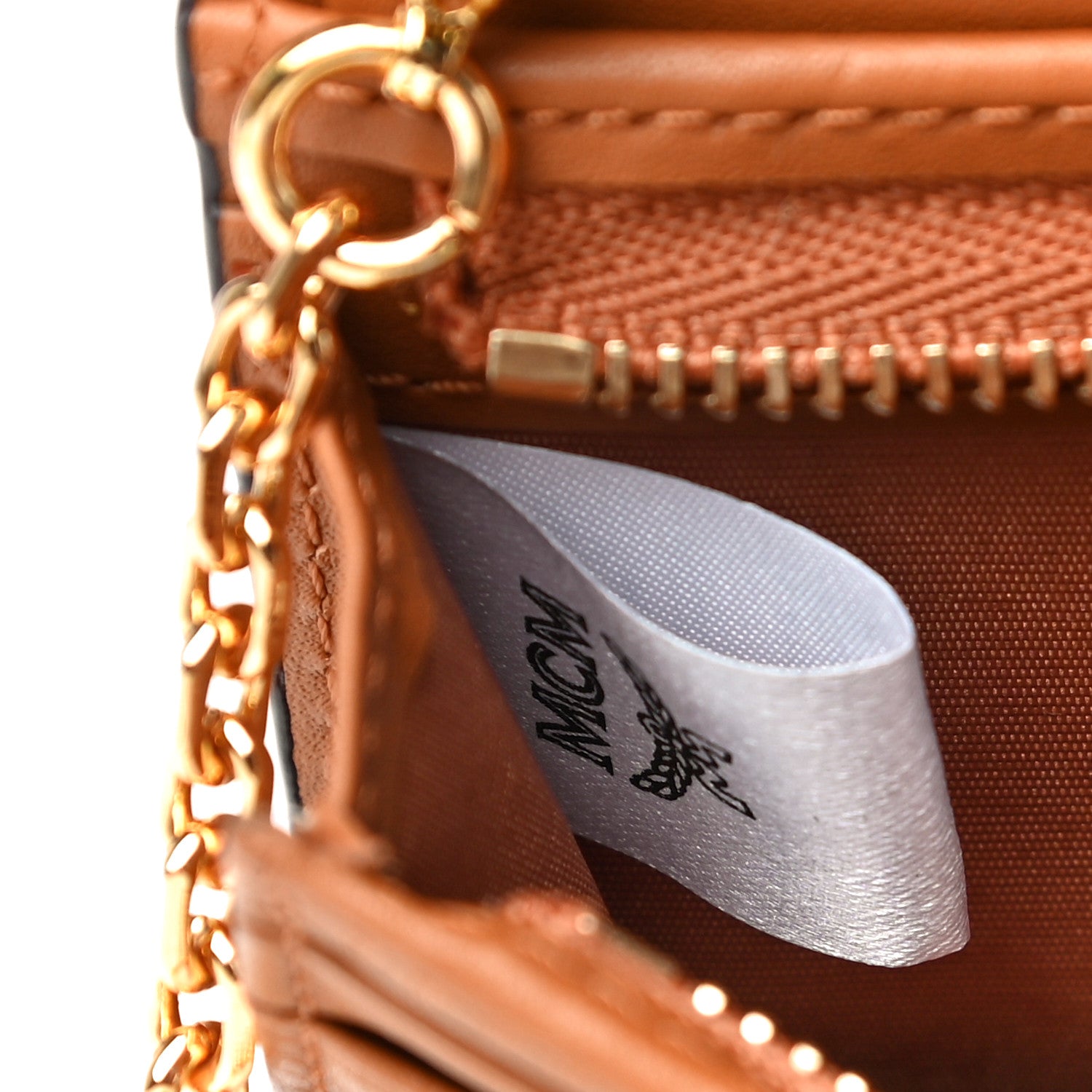 MCM Visetos Original Mini Chain Wallet Cognac 8 of 11