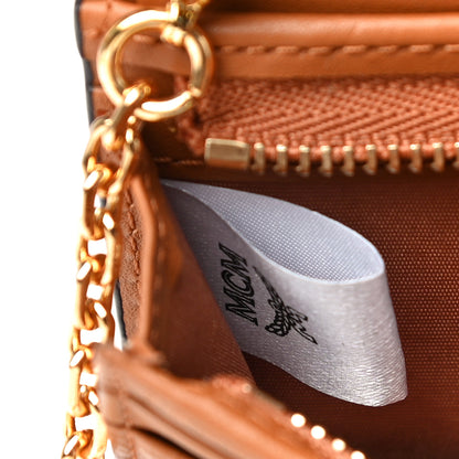 MCM Visetos Original Mini Chain Wallet Cognac 8 of 11