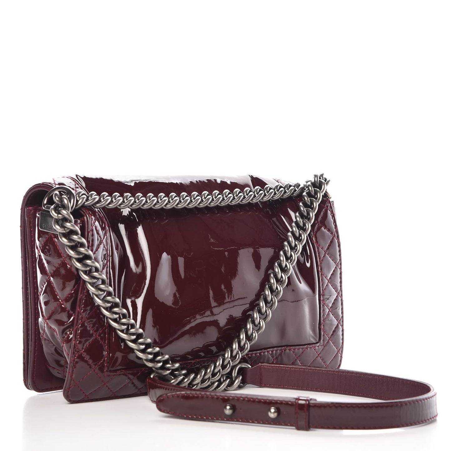 Patent New Medium Boy Reverso Flap Burgundy