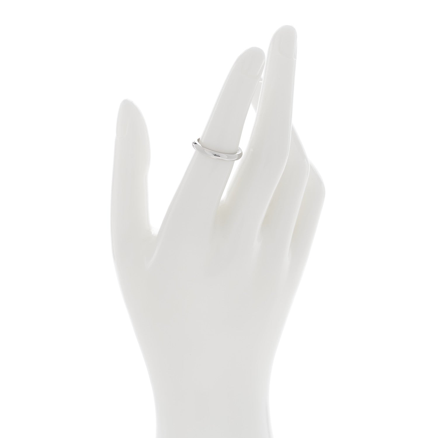 Tiffany Platinum Diamond Elsa Peretti Band Ring 50 5.5 2 of 4