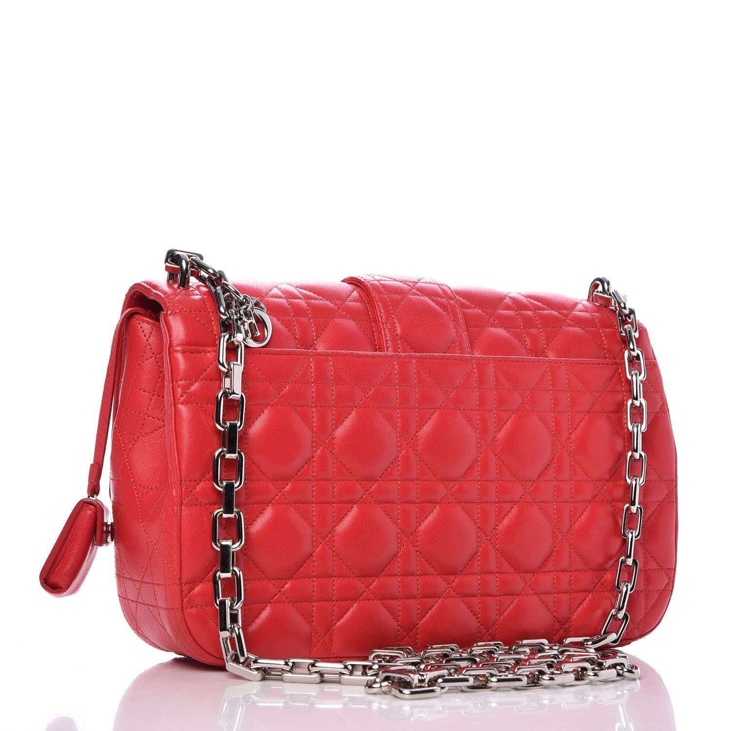 Christian Dior CHRISTIAN DIOR Lambskin Cannage Medium Miss Dior Flap Fuchsia 3 of 11