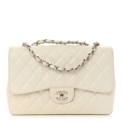 Chanel Caviar Quilted Jumbo Single Flap White 1 of 14