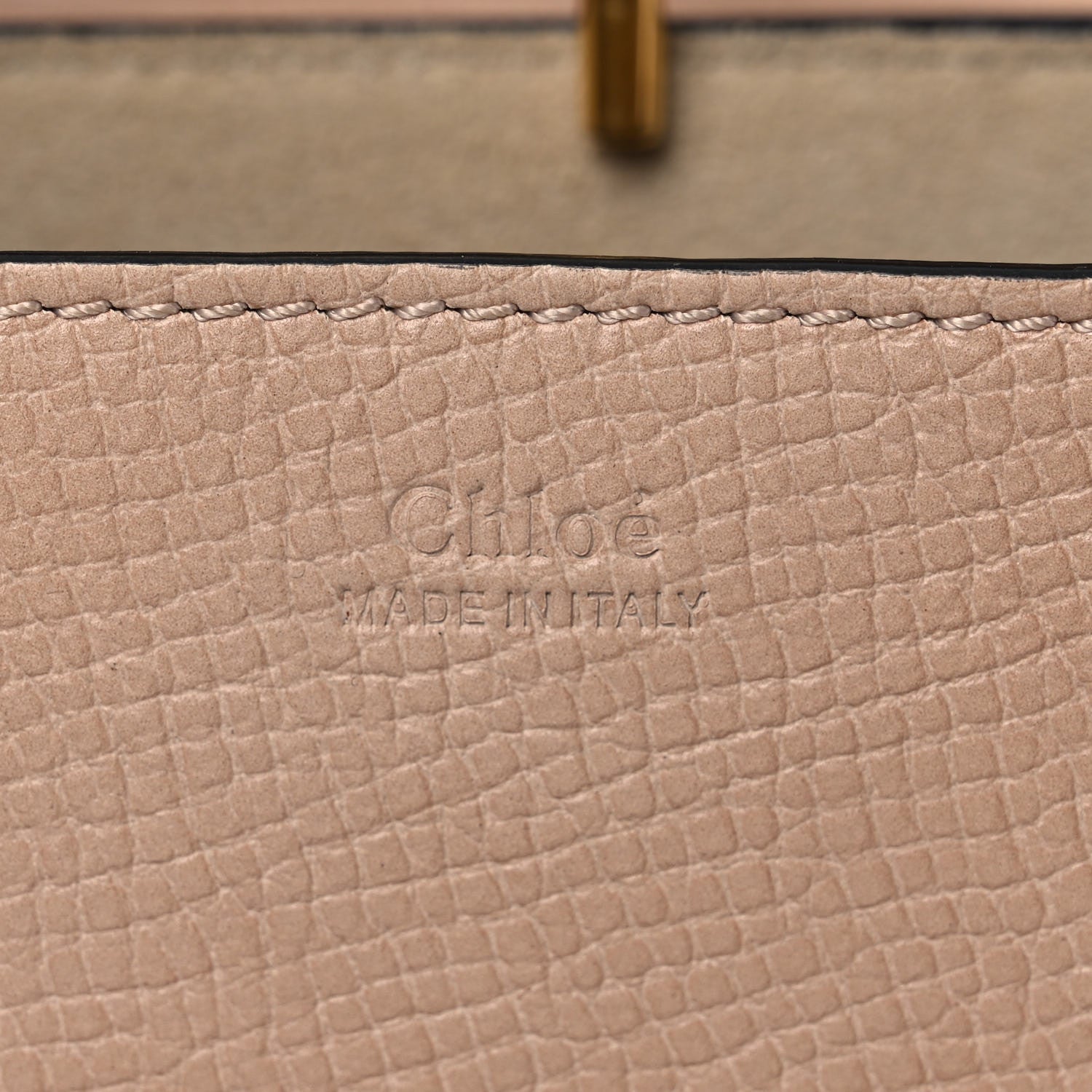 Chloe Grained Calfskin Lambskin Mini Bi-Color Drew Shoulder Bag Powder Beige Caramel 6 of 14
