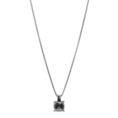 David Yurman Sterling Silver Diamond Hematine 11mm Chatelaine Pendant Necklace 1 of 4