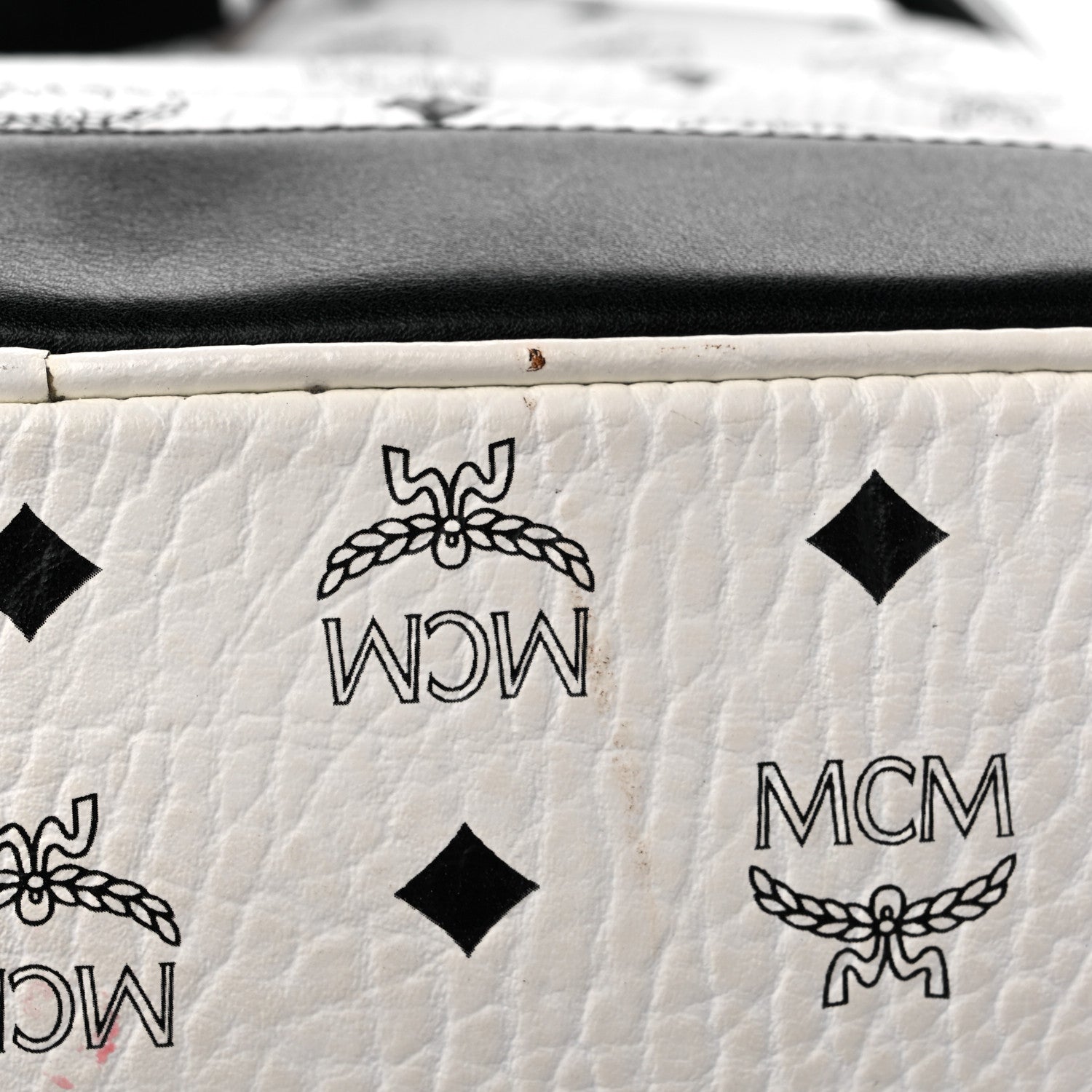 MCM Visetos Medium Side Studs Stark Backpack White 12 of 15