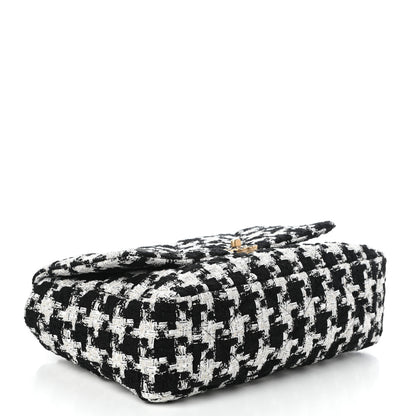Chanel Tweed Quilted Maxi Chanel 19 Flap Black Ecru White 4 of 10