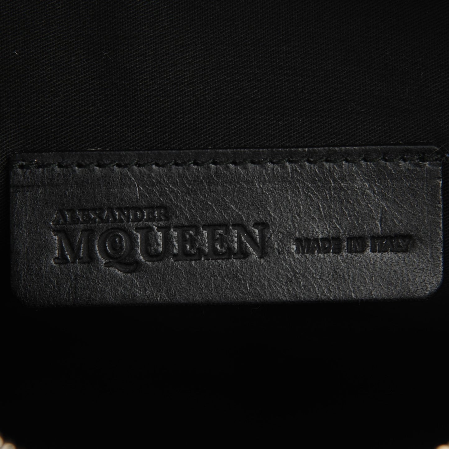Coated Canvas Mini Skull Zipped Pouch Black