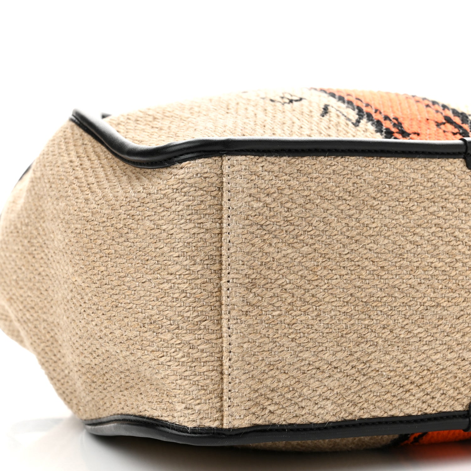 Stella McCartney Linen Striped Mini Logo Crossbody Natural 8 of 9