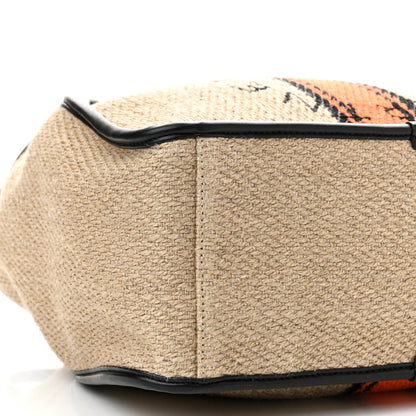 Stella McCartney Linen Striped Mini Logo Crossbody Natural 8 of 9