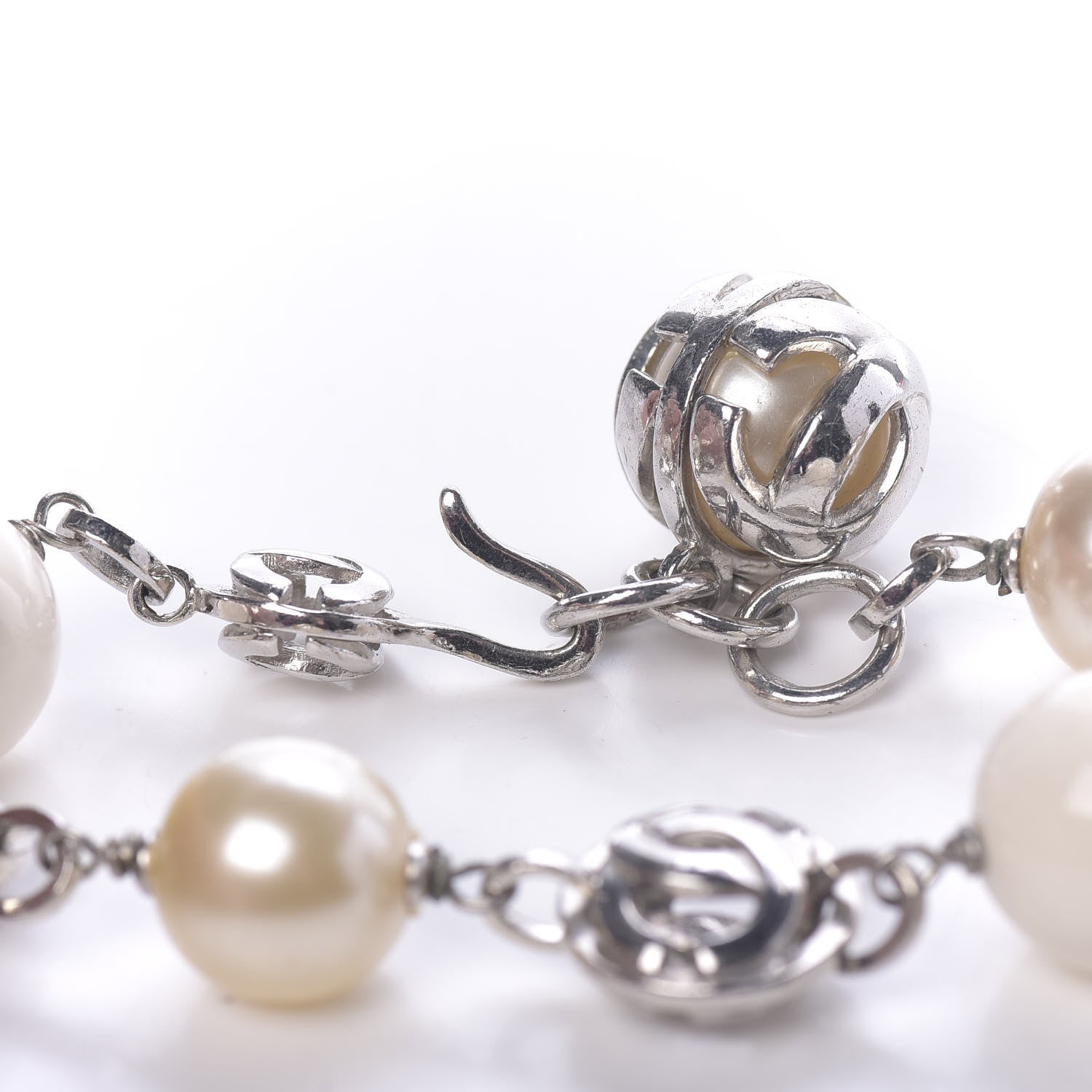 Chanel Metal Pearl Bracelet Silver 4 of 4