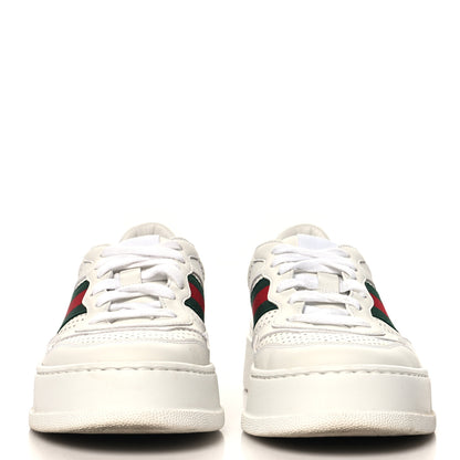 Gucci Calfskin Web Perforated Womens Platform 55mm Sneakers 37 White Bright Splash 3 of 10